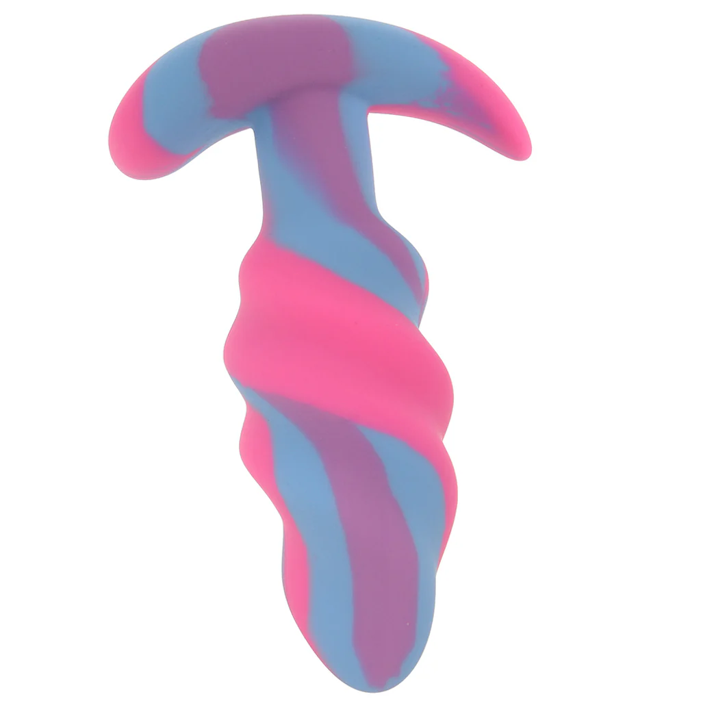Creature Cocks Unicorn Swirl Silicone Butt Plug in Small - Image 5
