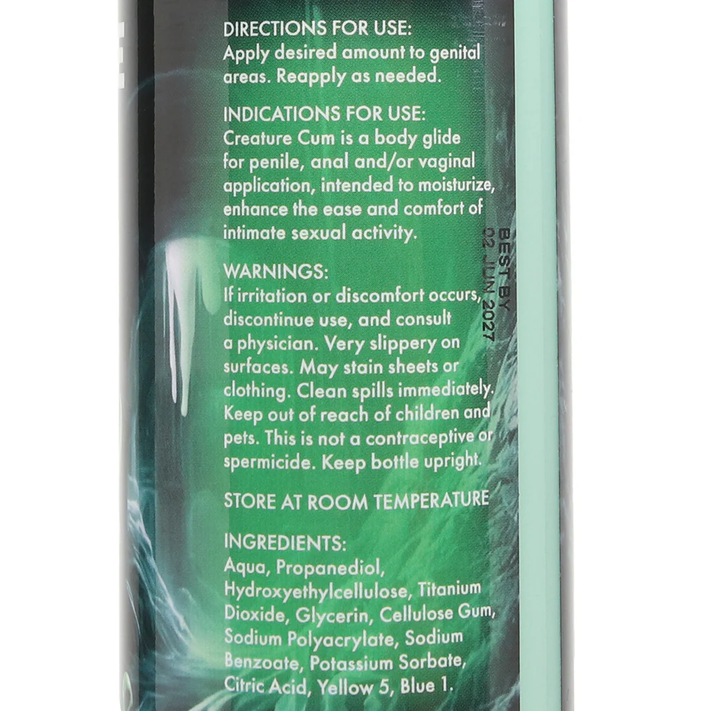 Creature Cum Water-Based Green Lube in 4oz/118ml - Image 7