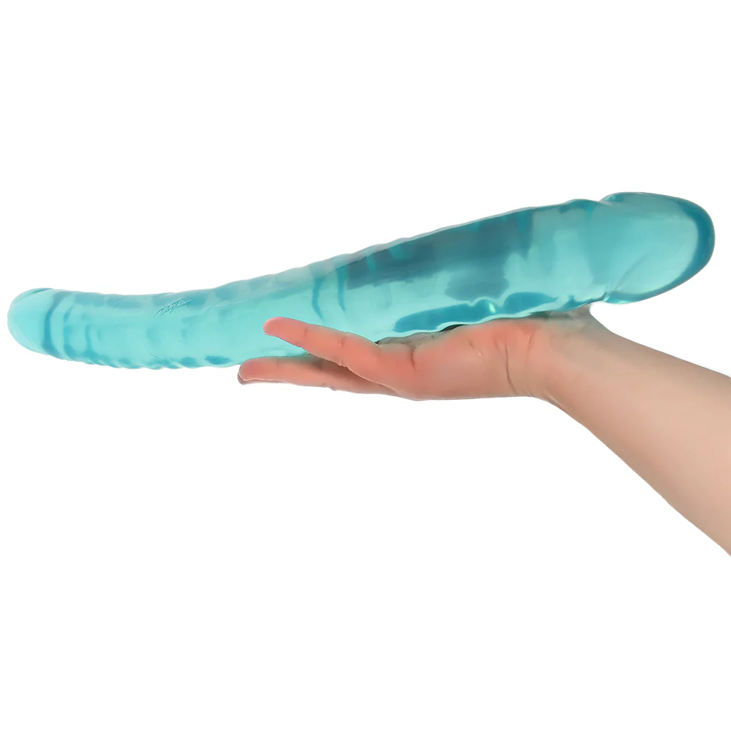 Crystal Jellies 18 Inch Double Dildo in Teal - Image 4