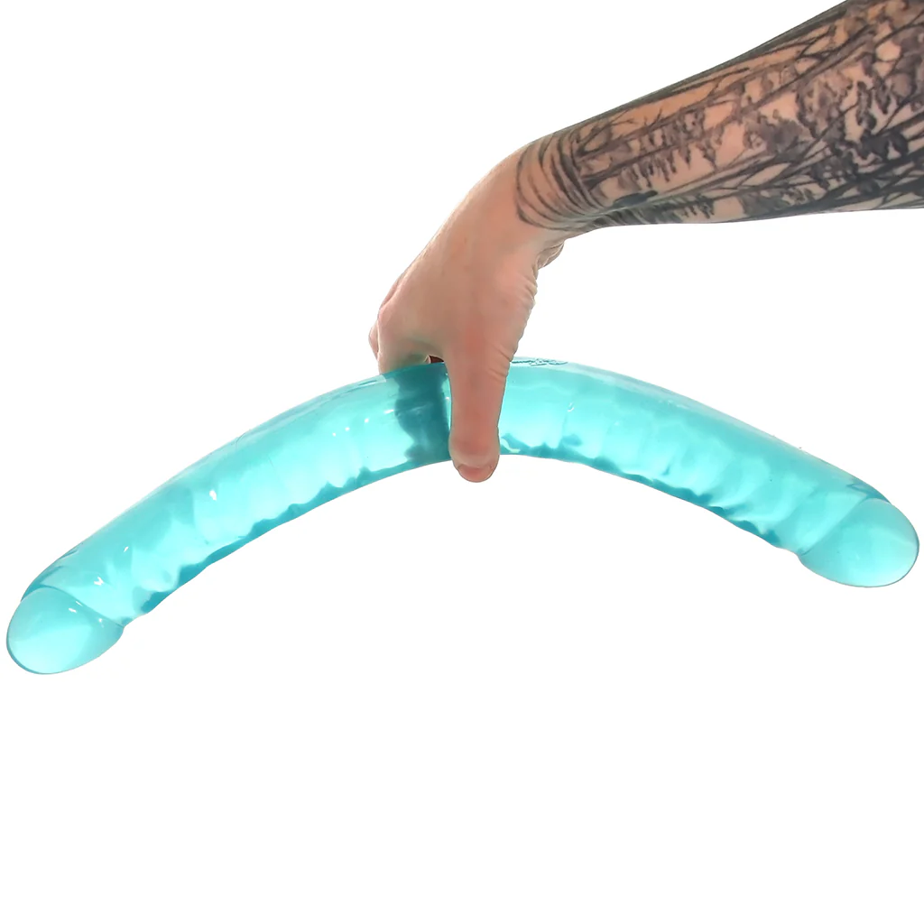 Crystal Jellies 18 Inch Double Dildo in Teal - Image 5