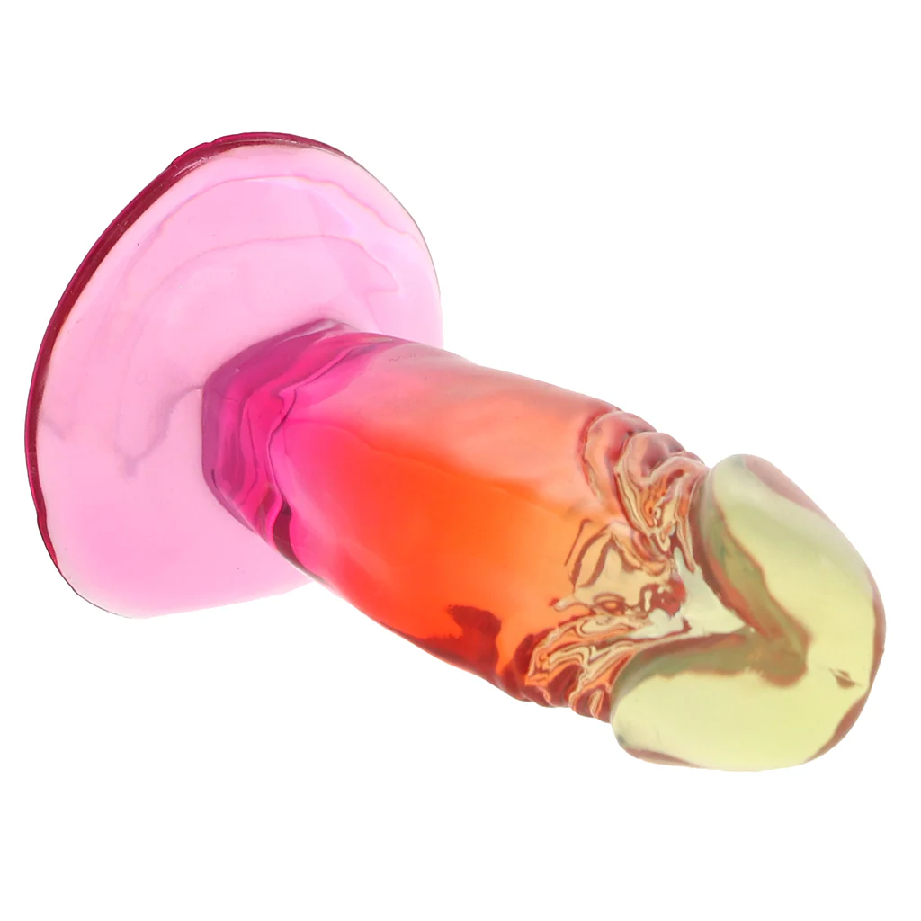 Crystal Jellies 4.5 Inch Classic Dildo in Rainbow - Image 2