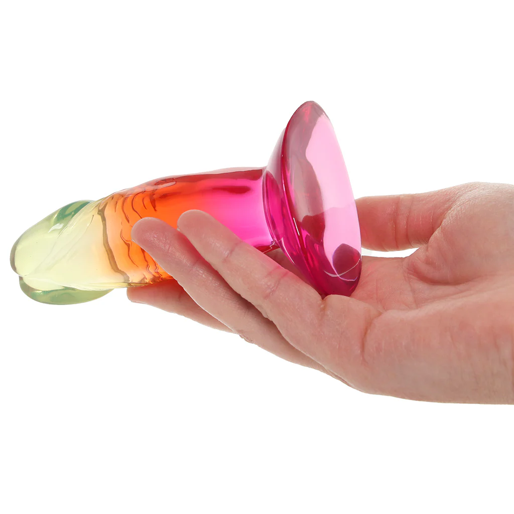 Crystal Jellies 4.5 Inch Classic Dildo in Rainbow - Image 4