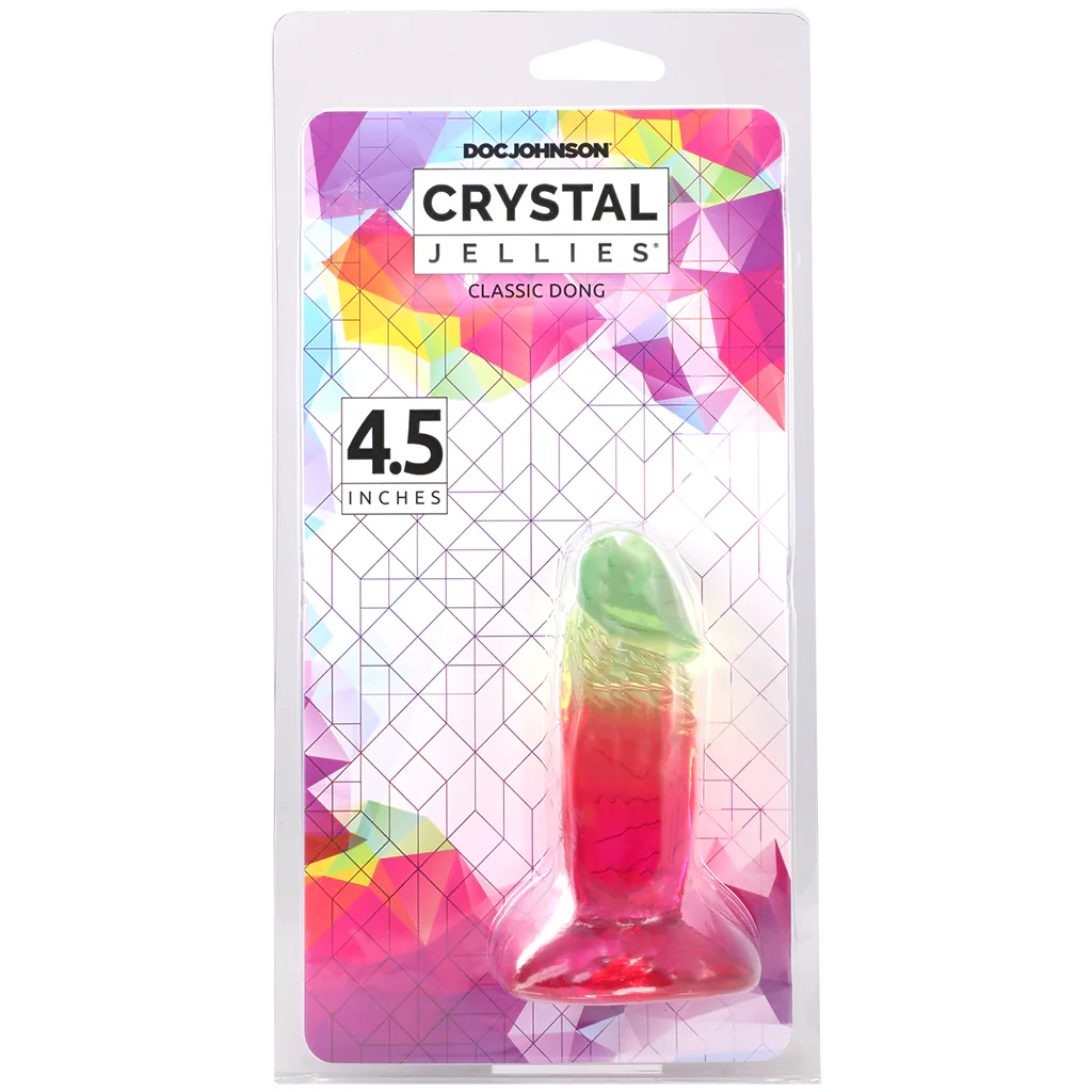 Crystal Jellies 4.5 Inch Classic Dildo in Rainbow - Image 9