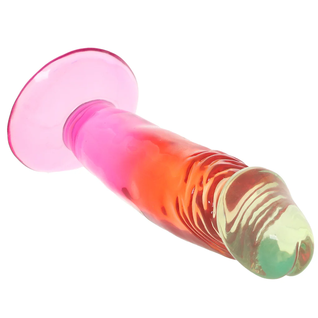 Crystal Jellies 6.5 Inch Classic Dildo in Rainbow - Image 2