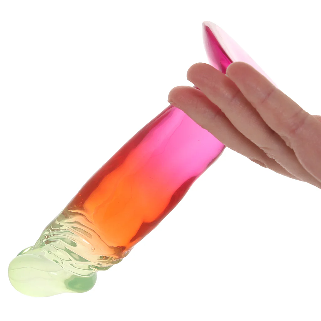 Crystal Jellies 6.5 Inch Classic Dildo in Rainbow - Image 6