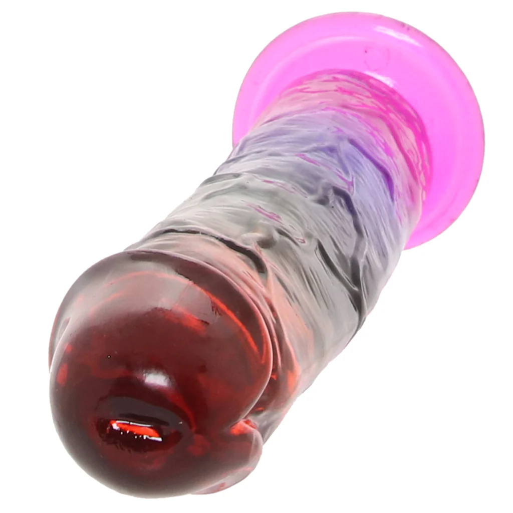 Crystal Jellies 7.5 Inch Classic Dildo in Rainbow - Image 6
