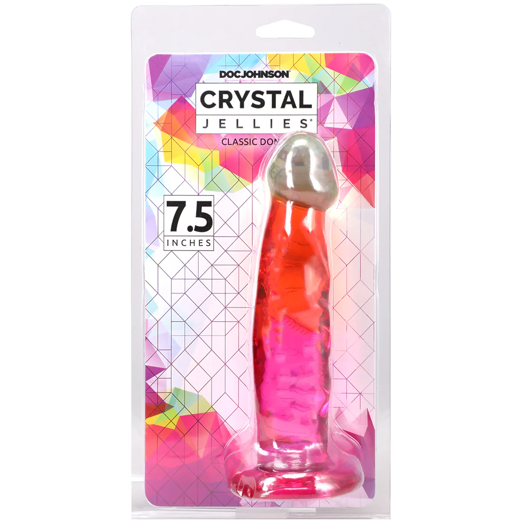 Crystal Jellies 7.5 Inch Ripple Classic Dildo in Rainbow - Image 9
