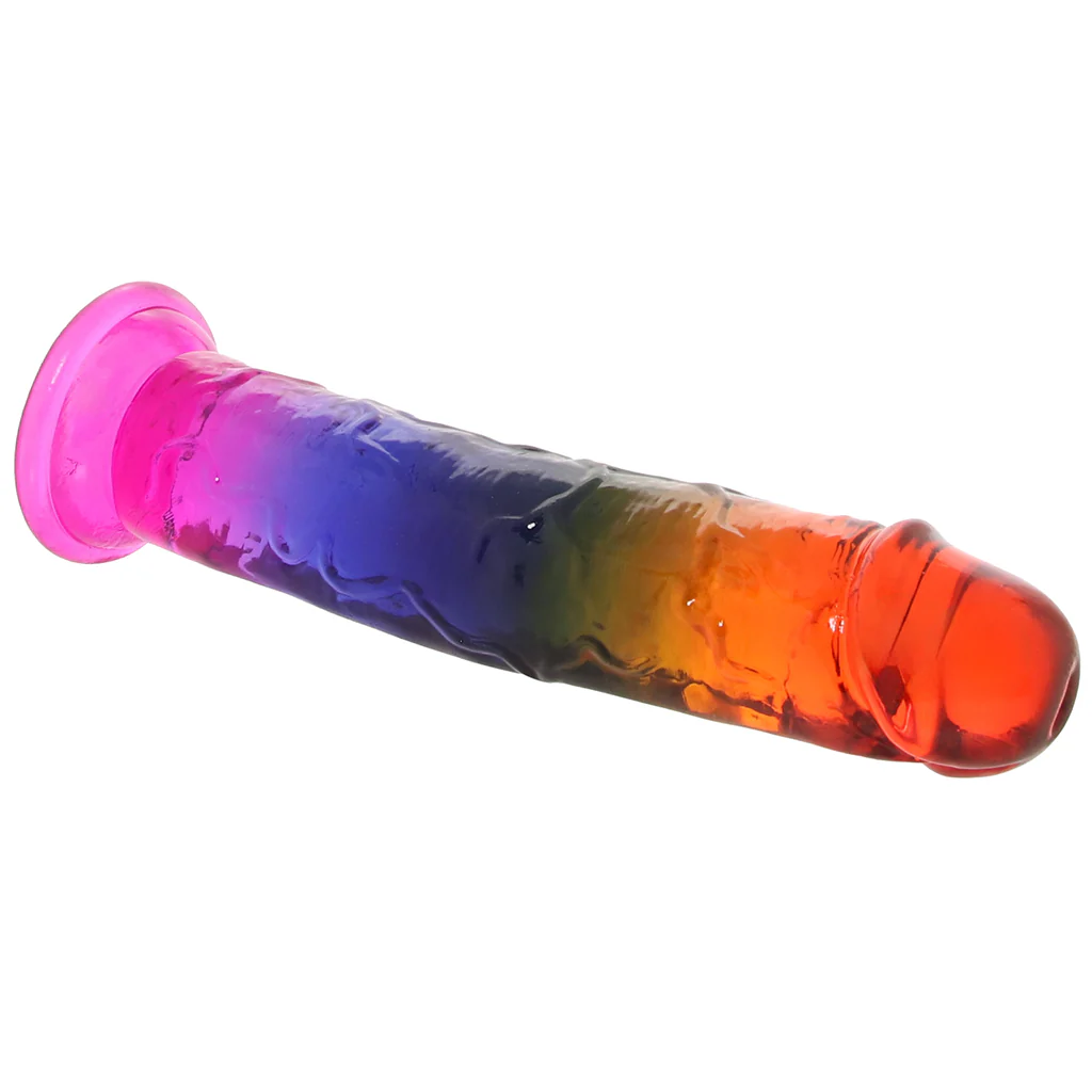 Crystal Jellies 8.5 Inch Classic Dildo in Rainbow - Image 2