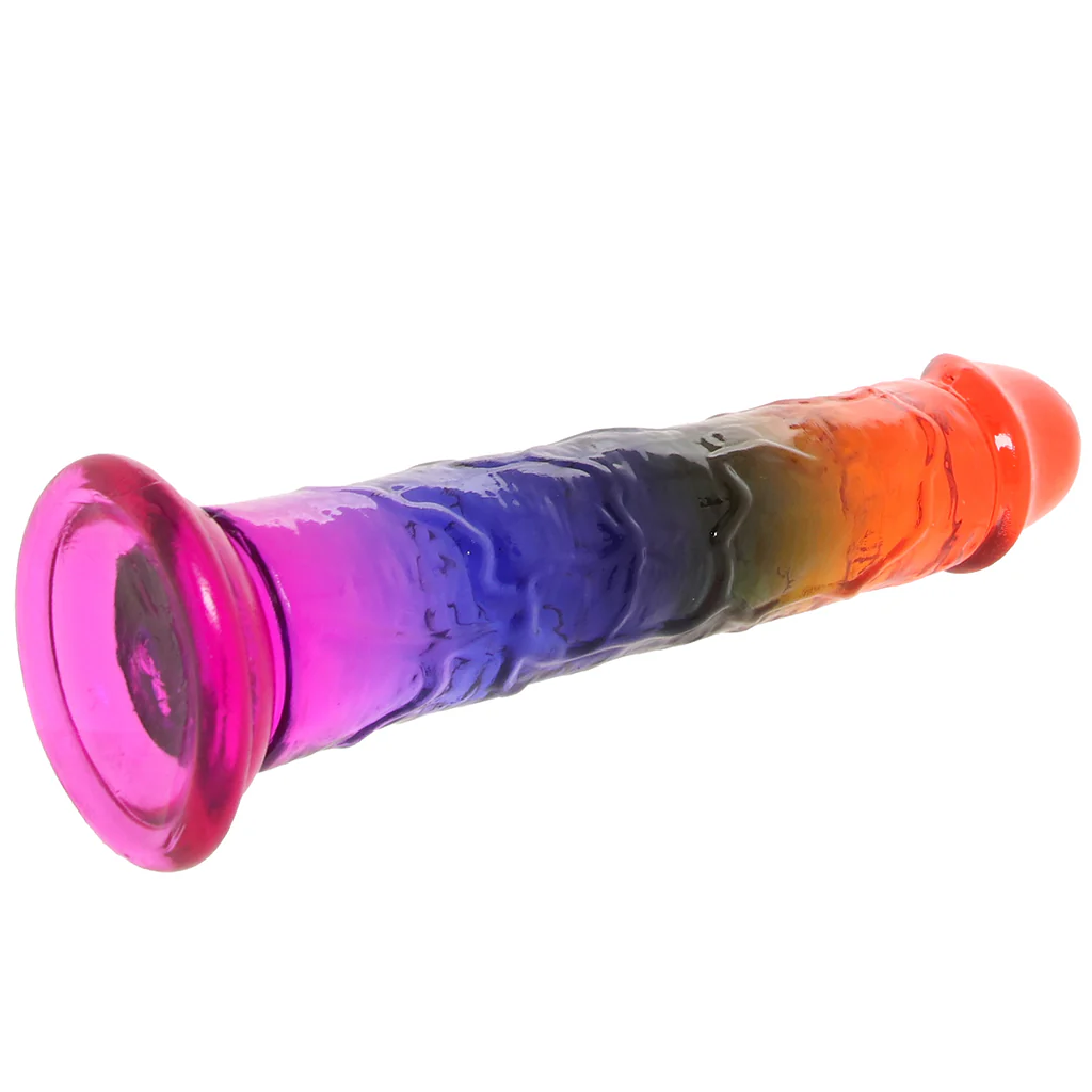 Crystal Jellies 8.5 Inch Classic Dildo in Rainbow - Image 5