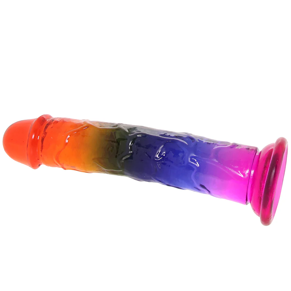 Crystal Jellies 8.5 Inch Classic Dildo in Rainbow - Image 7