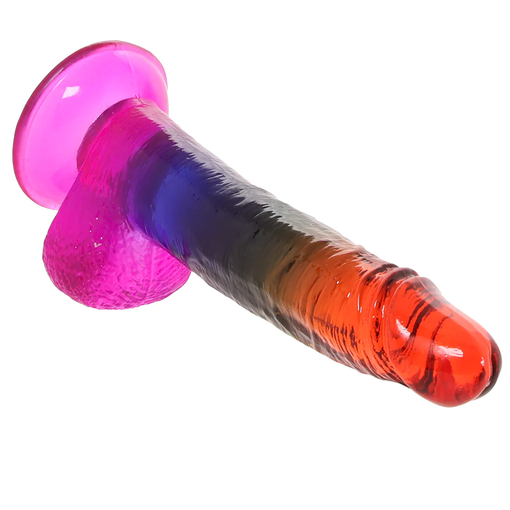 Crystal Jellies 8.5 Inch Cock & Balls Dildo in Rainbow - Image 6