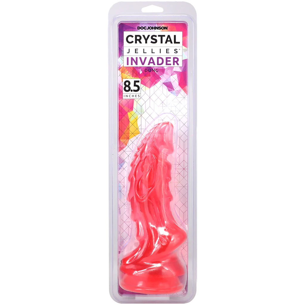 Crystal Jellies 8.5 Inch Invader Dildo in Pink - Image 9