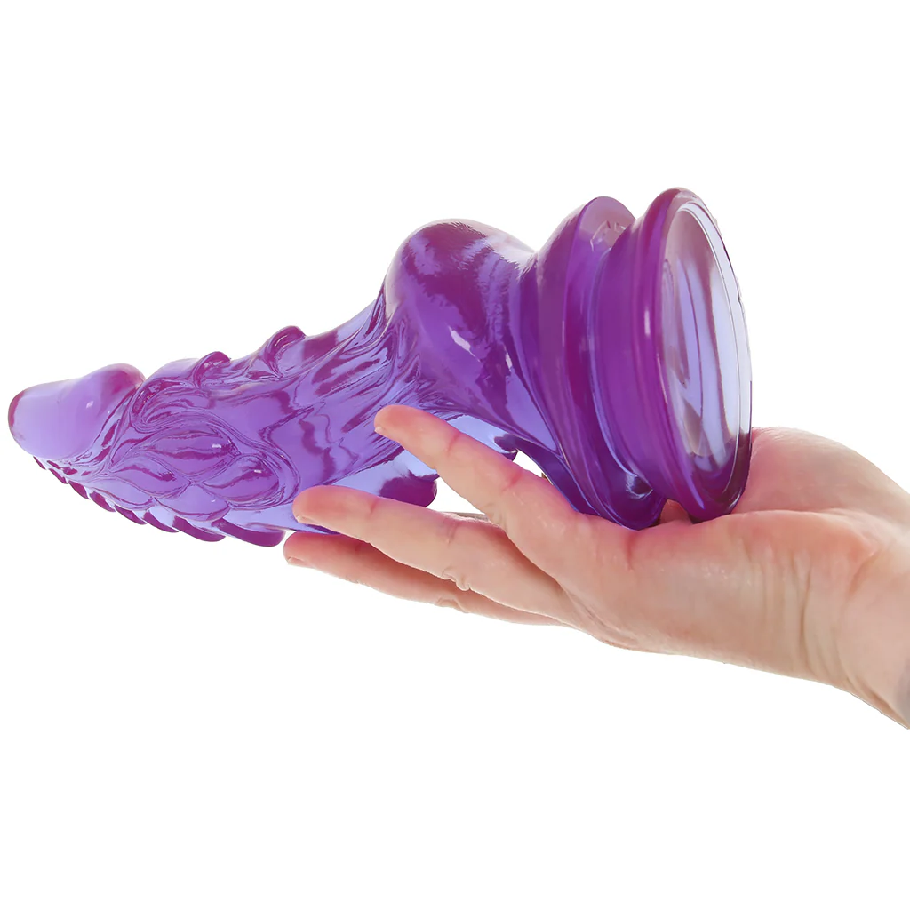 Crystal Jellies 8.5 Inch Invader Dildo in Purple - Image 4