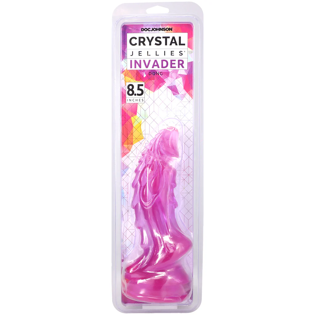 Crystal Jellies 8.5 Inch Invader Dildo in Purple - Image 9