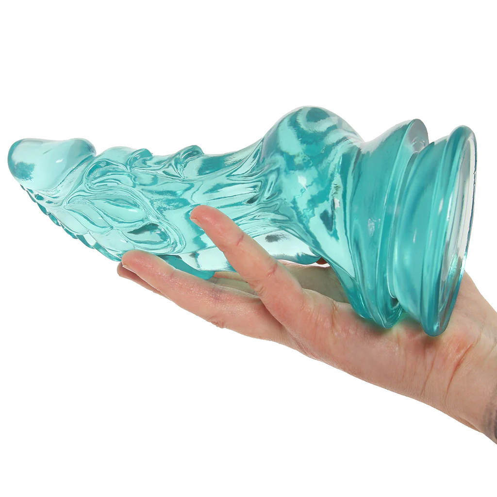 Crystal Jellies 8.5 Inch Invader Dildo in Teal - Image 4