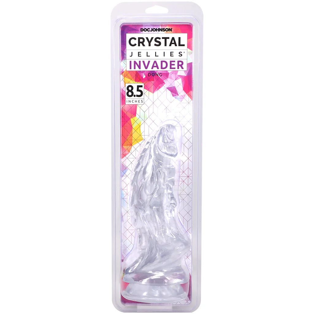 Crystal Jellies 8.5 Inch Invader Dildo in Clear - Image 9