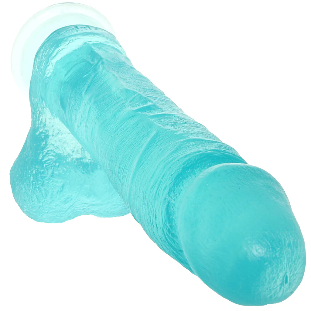 Crystal Jellies 8 Inch Realistic Cock with Balls in Teal - Image 2