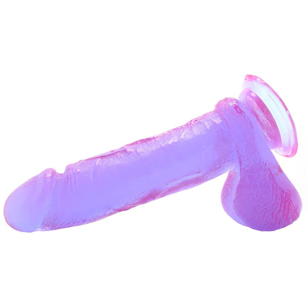Crystal Jellies 8 Inch Realistic Ballsy Cock in Purple - Image 3