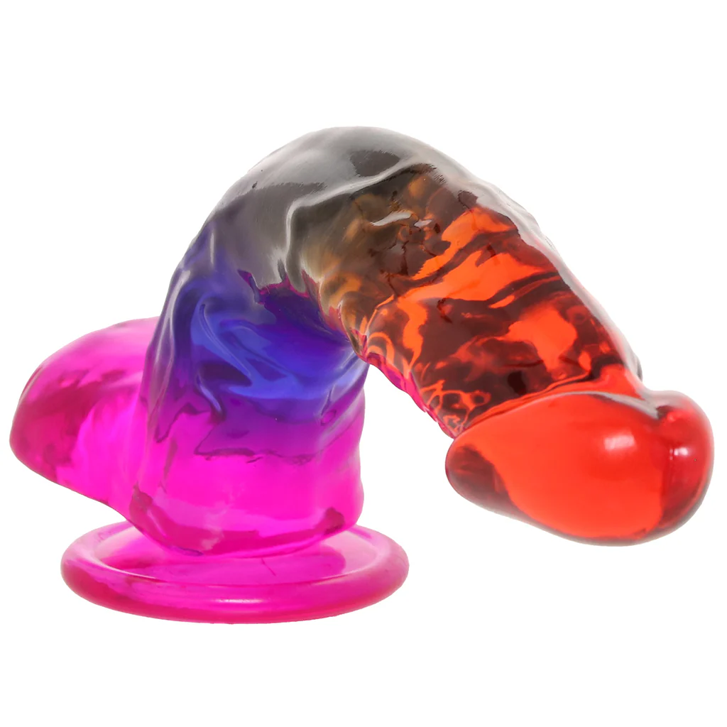 Crystal Jellies 9.5 Inch Cock & Balls Dildo in Rainbow - Image 2