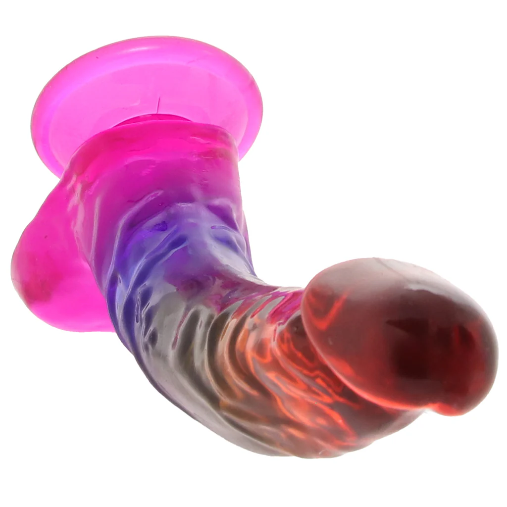 Crystal Jellies 9.5 Inch Cock & Balls Dildo in Rainbow - Image 6