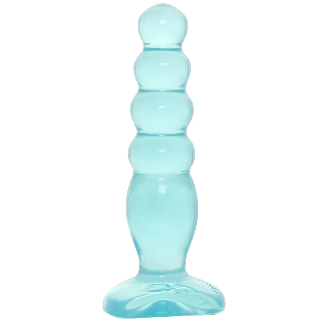 Crystal Jellies Beaded Anal Delight Dildo in Teal - Image 3