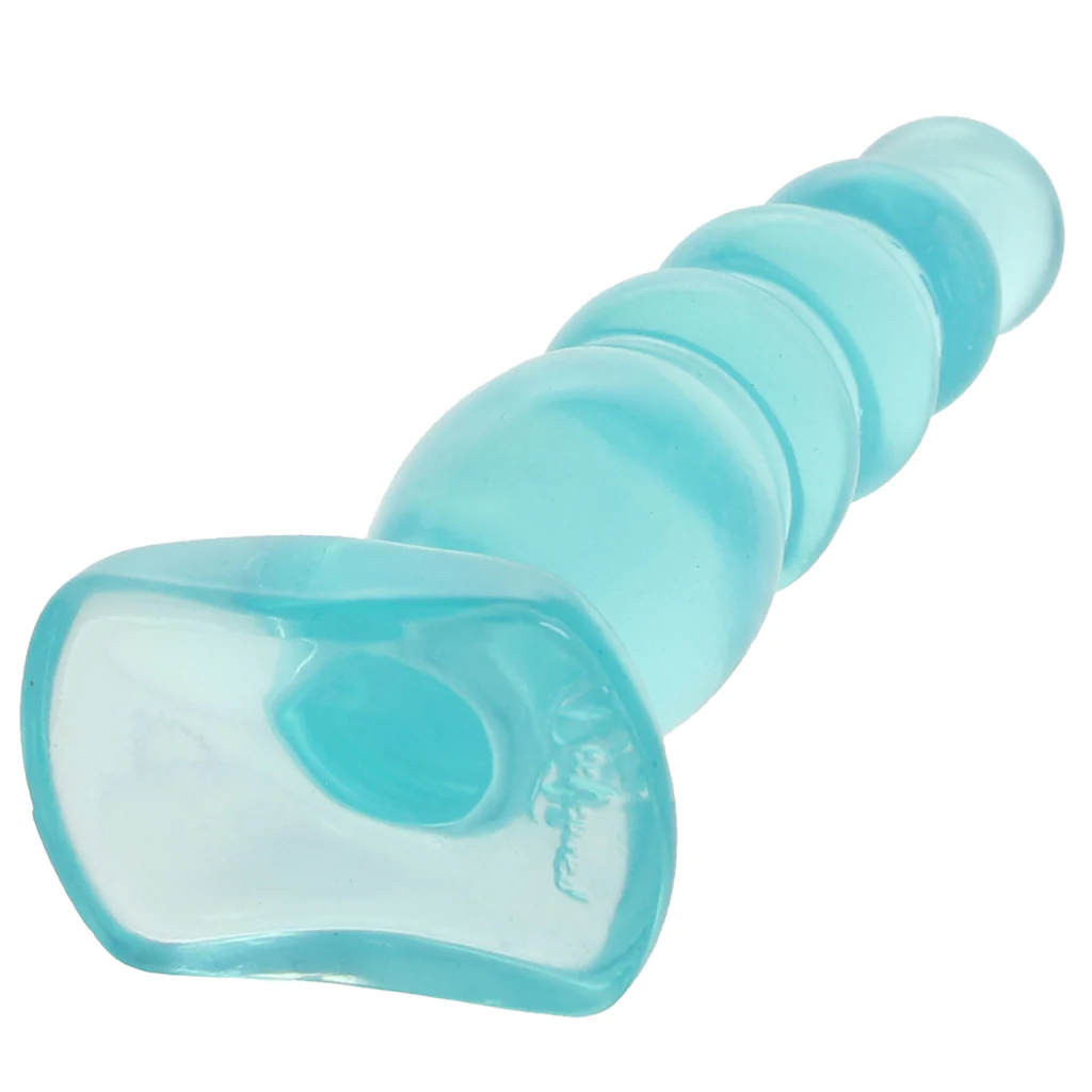 Crystal Jellies Beaded Anal Delight Dildo in Teal - Image 5