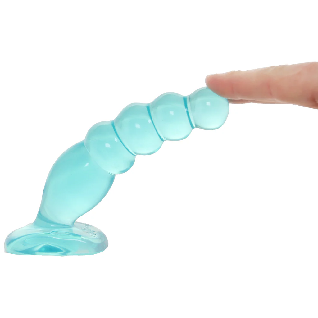 Crystal Jellies Beaded Anal Delight Dildo in Teal - Image 7