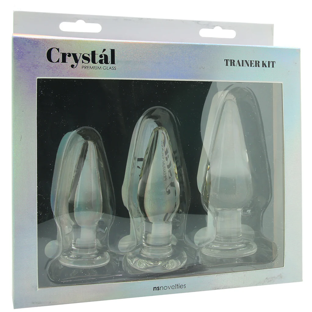 Crystal Premium Glass Tapered Anal Trainer Kit in Clear - Image 6