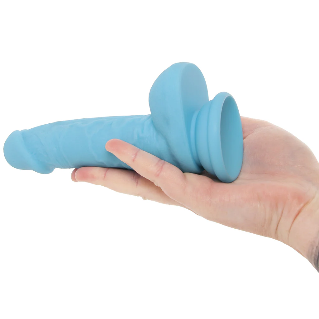 Declan 6.5 Inch Silicone Dildo in Blue - Image 4
