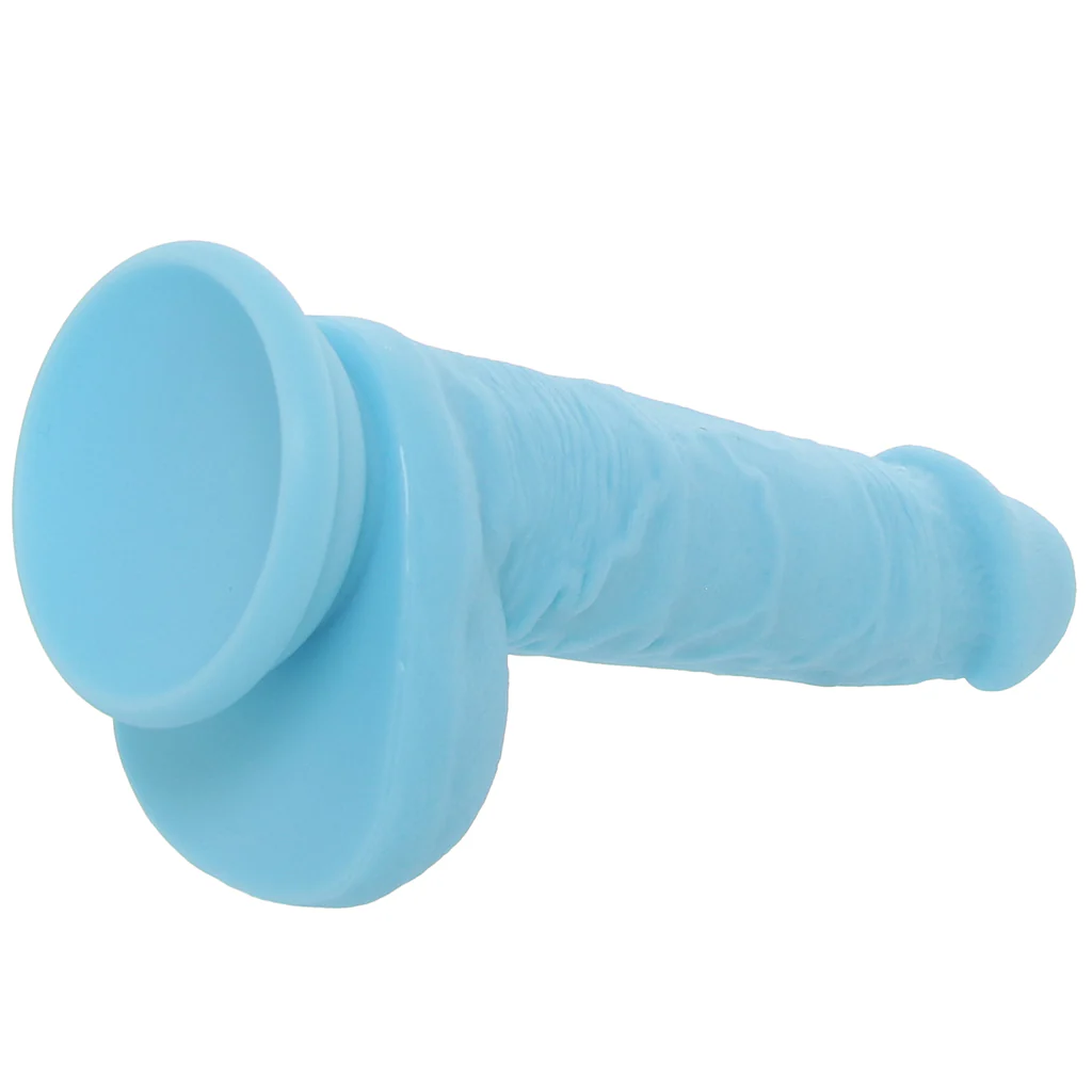 Declan 6.5 Inch Silicone Dildo in Blue - Image 5