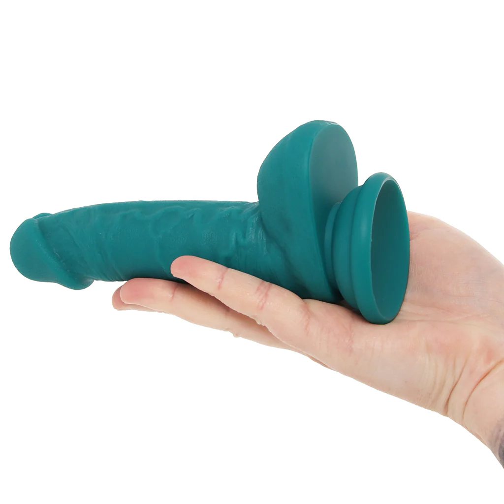 Declan 6.5 Inch Silicone Dildo in Green - Image 4