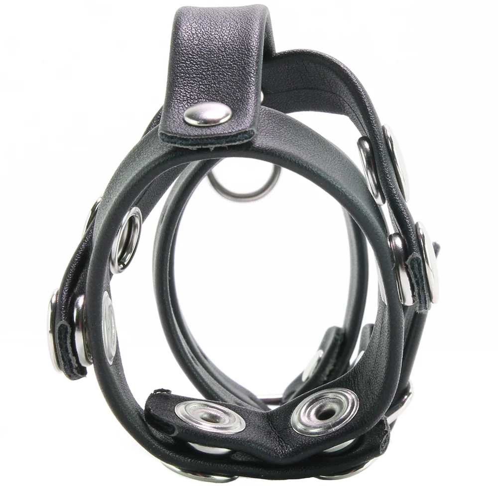 Blue Line Double Cock and Ball Strap with Leash Lead - Image 4