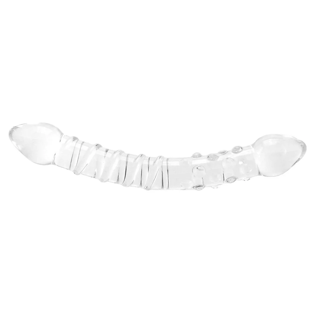 gläs Double Trouble Ridged Glass Dildo - Image 5