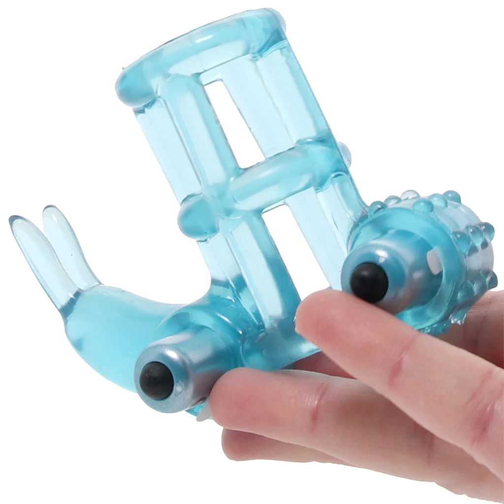 Double Trouble Vibrating Support System in Blue - Image 4