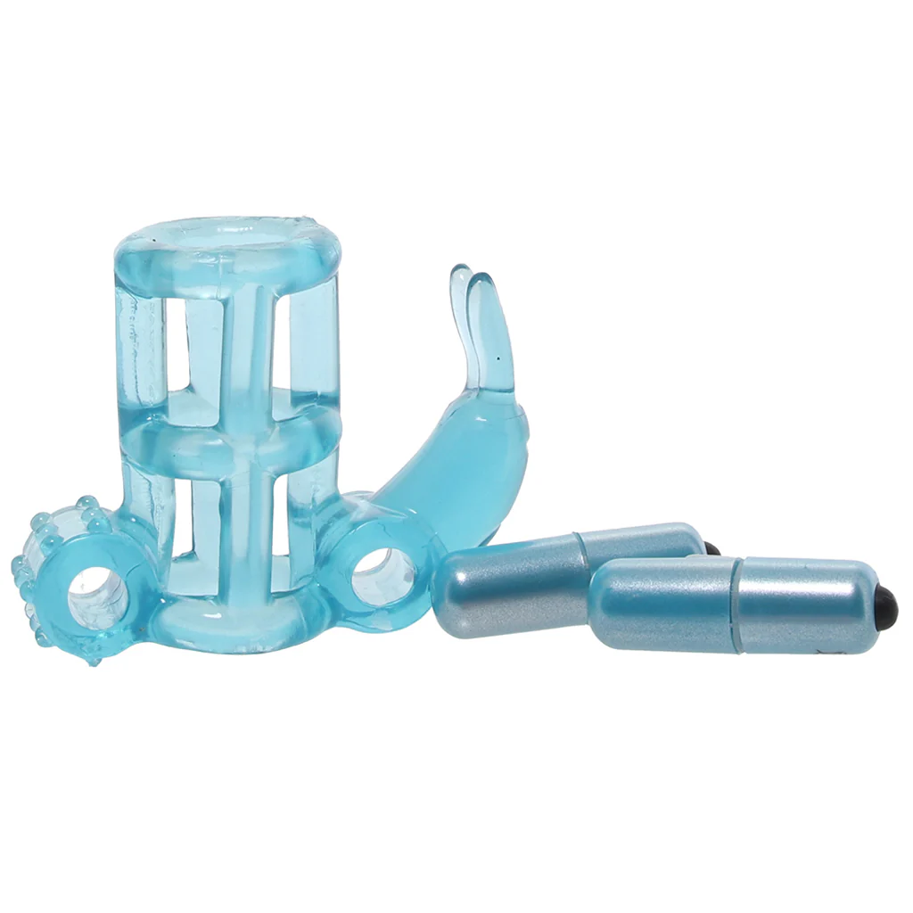 Double Trouble Vibrating Support System in Blue - Image 5