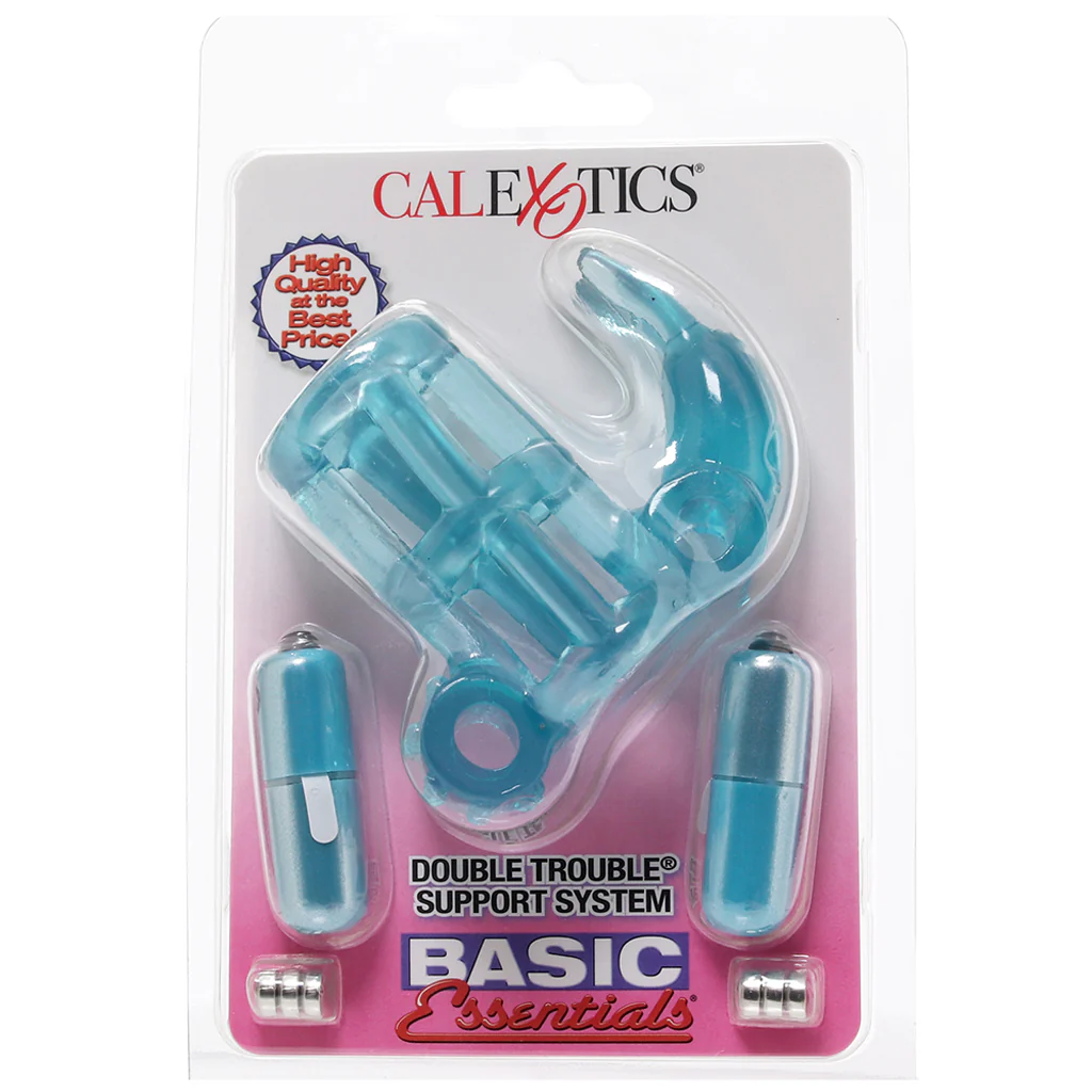 Double Trouble Vibrating Support System in Blue - Image 6