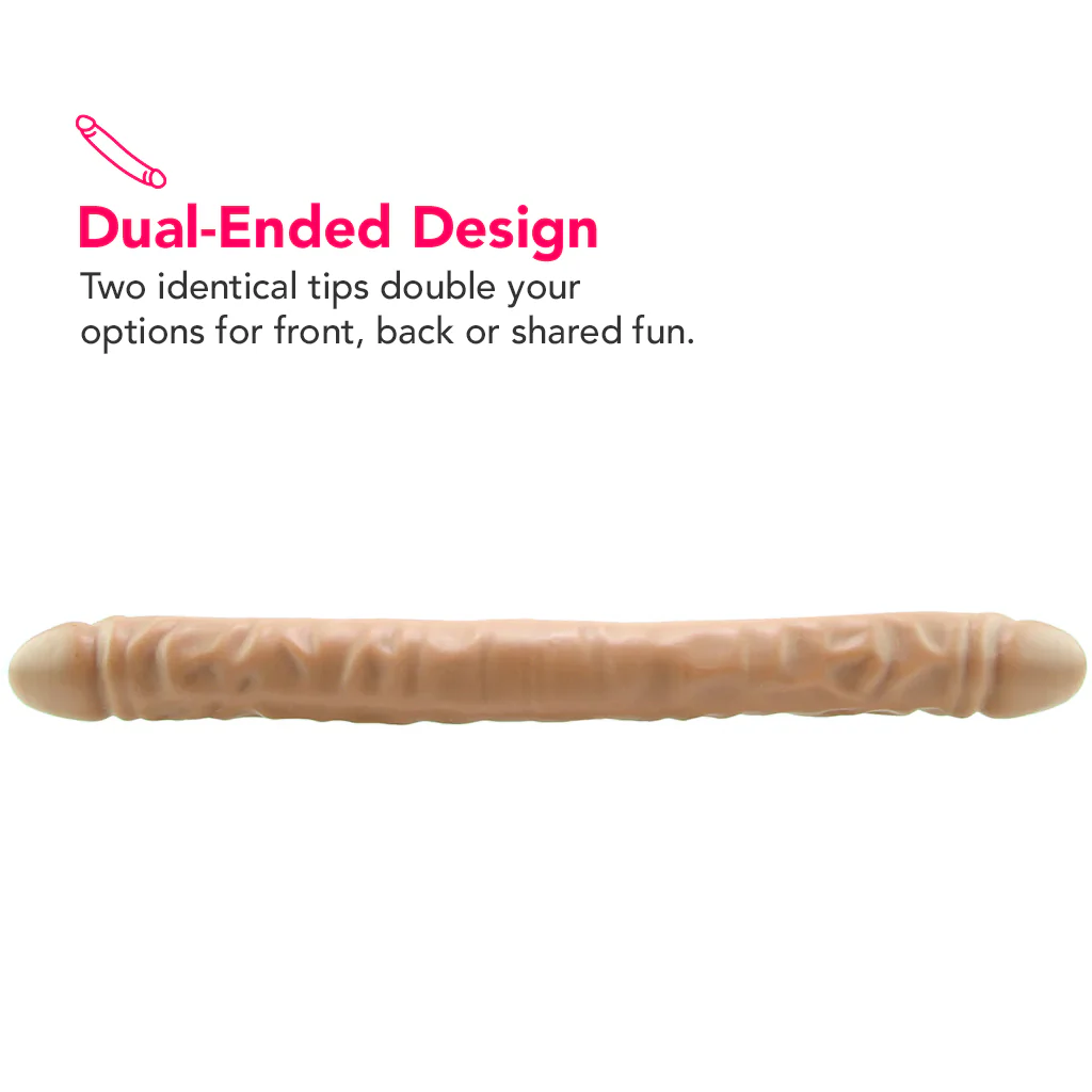 Dr. Skin 18 Inch Double Ended Dildo in Mocha - Image 3