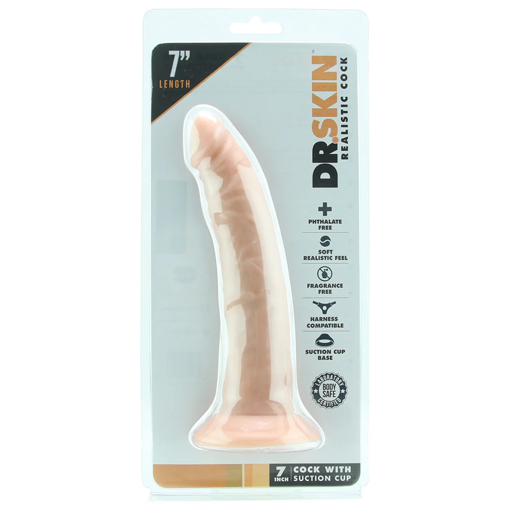 Dr. Skin 7 Inch Cock with Suction Cup in Beige - Image 6