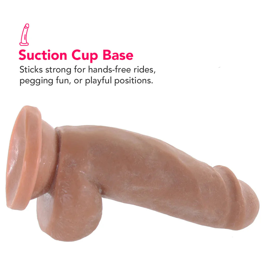 Dr. Skin Plus 7 Inch Girthy Poseable Dildo in Mocha - Image 5