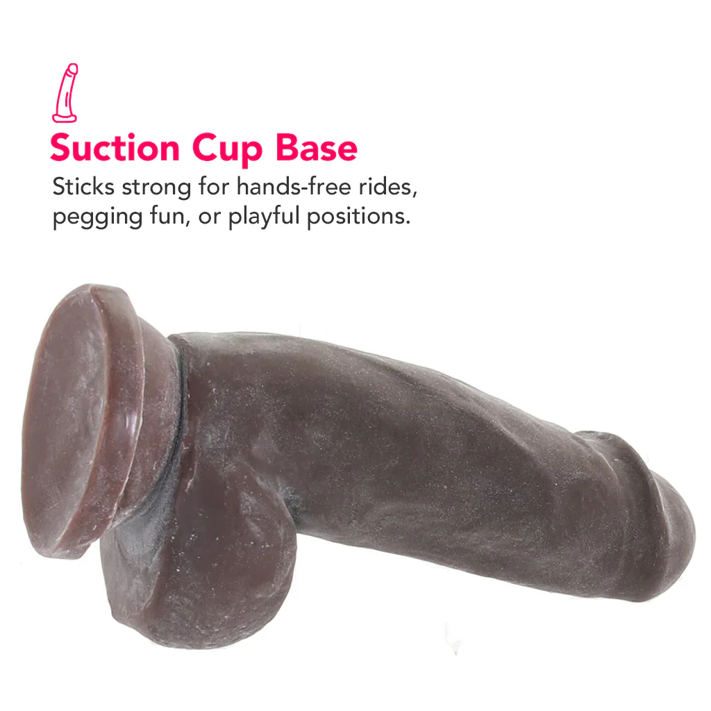 Dr. Skin Plus 7 Inch Girthy Poseable Dildo in Chocolate - Image 5