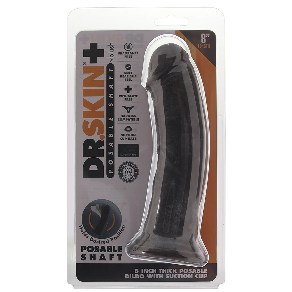 Dr. Skin Plus 8 Inch Thick Posable Dildo in Black - Image 6