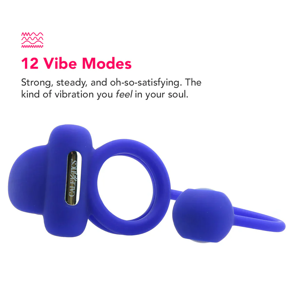 Dual Rockin' Rim Enhancer Cock Ring in Blue - Image 3