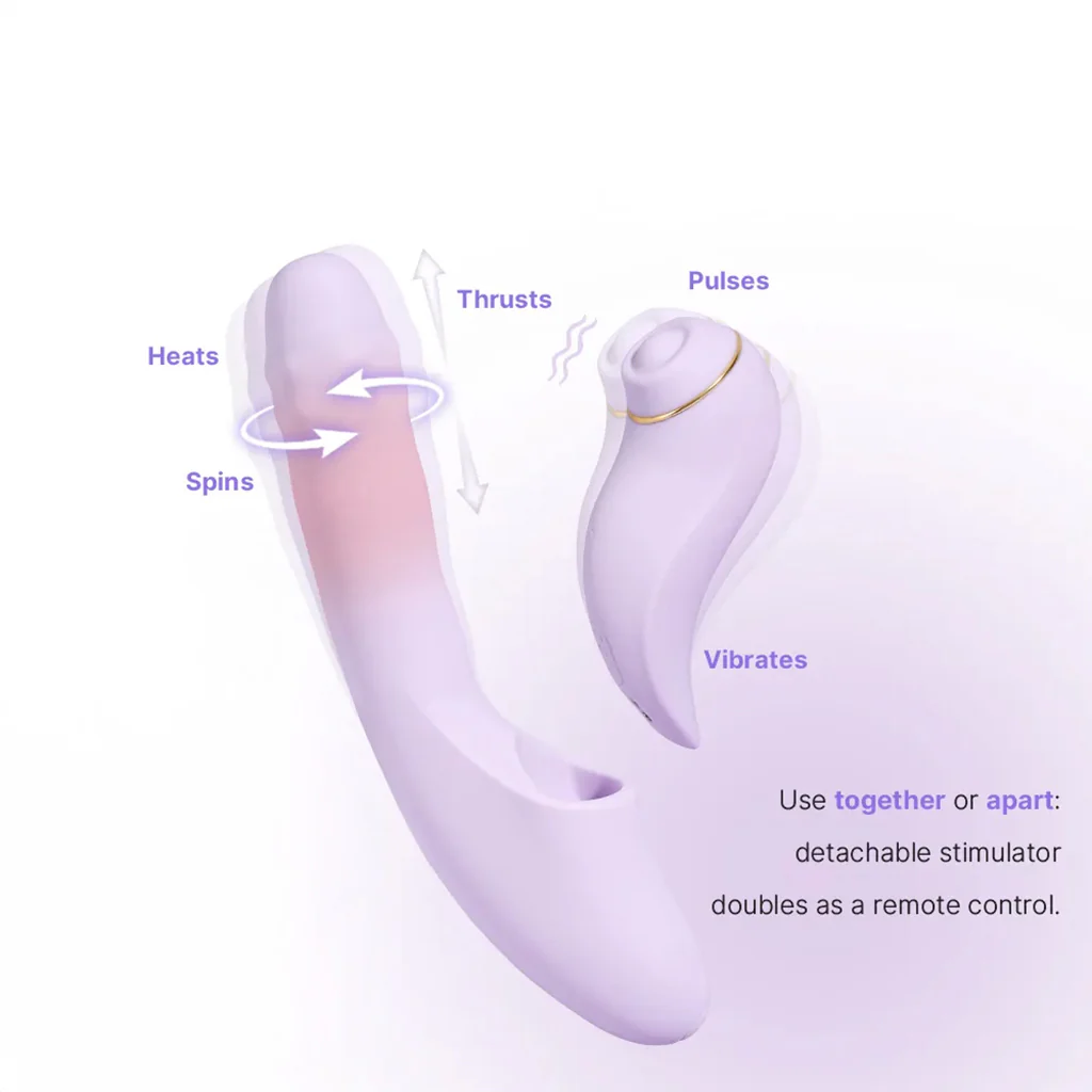 DuoGlow Thrusting Beaded Vibe with Pulsing Stimulator - Image 6