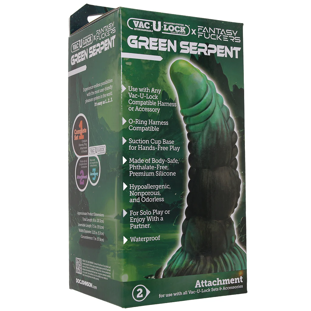 Fantasy F*ckers Green Serpent Vac-U-Lock Dildo - Image 9