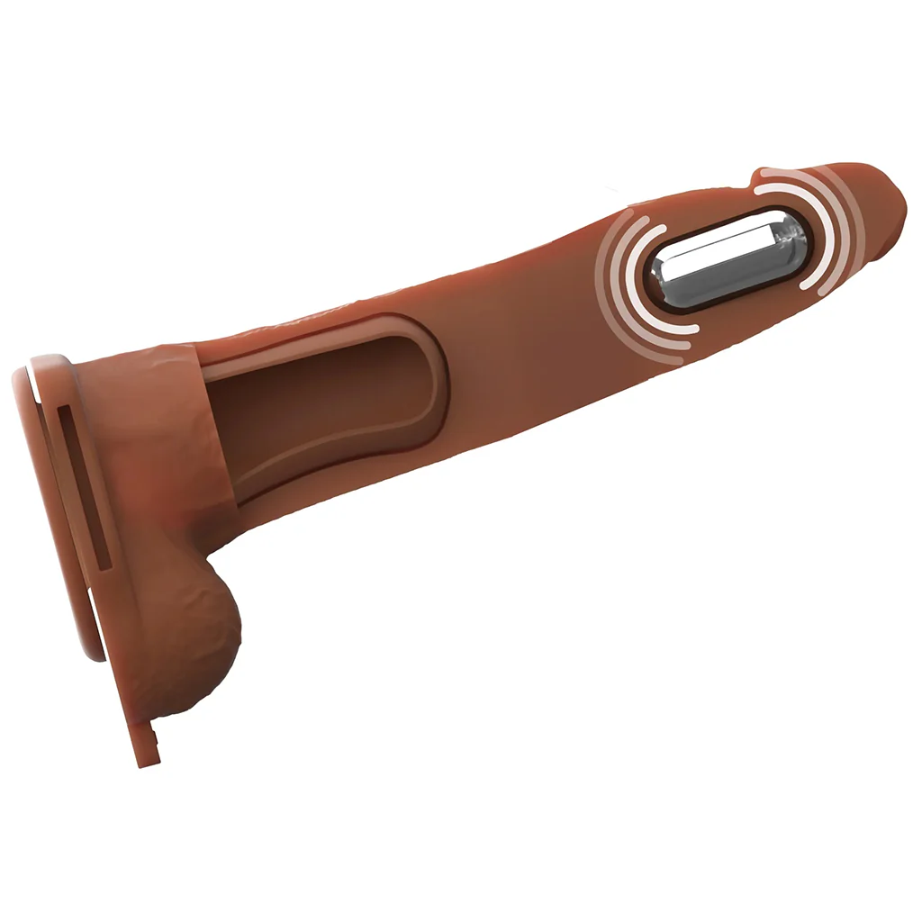 Fantasy X-tensions 8 Inch Hollow Strap-On Vibe in Brown - Image 6