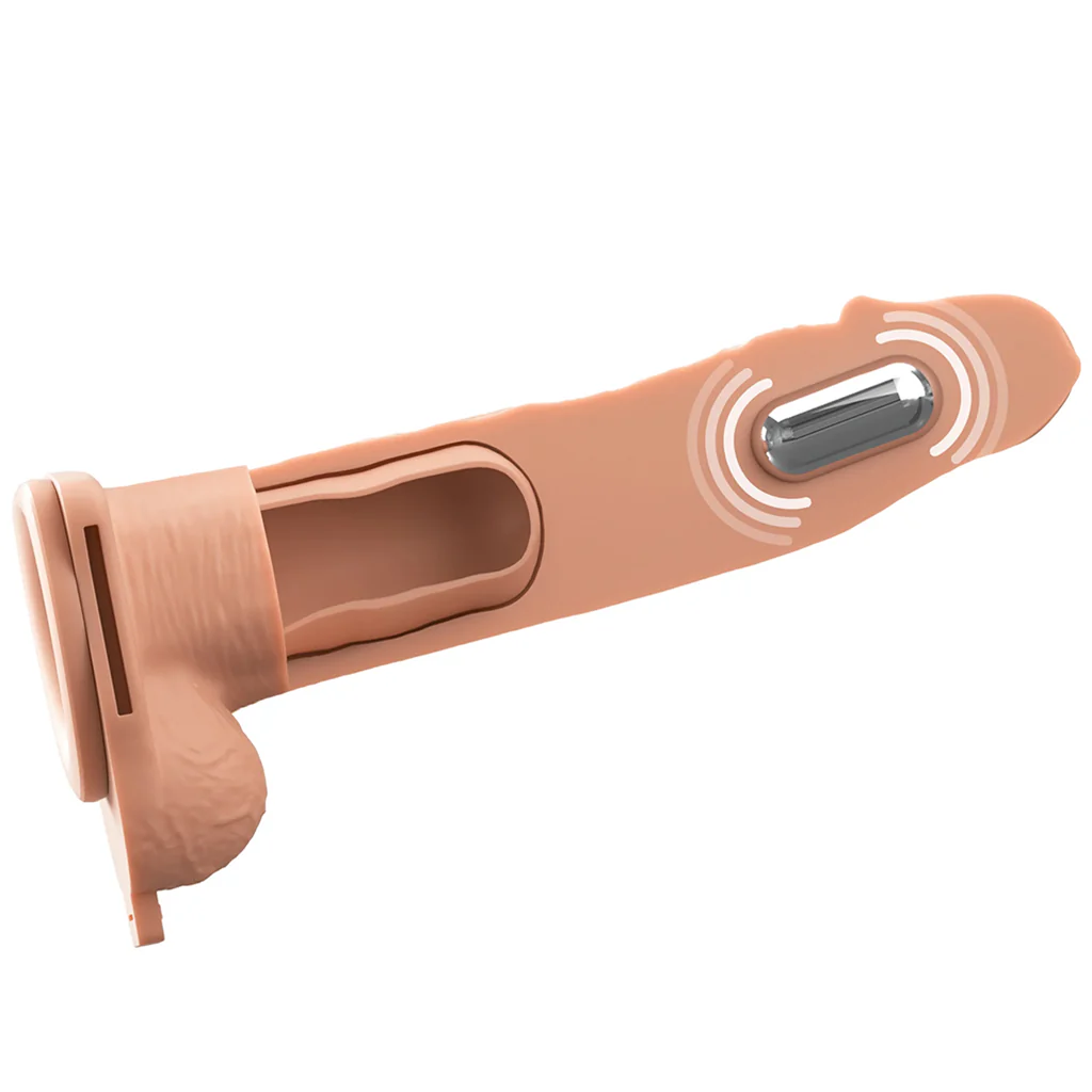 Fantasy X-tensions 8 Inch Hollow Strap-On Vibe in Light - Image 6