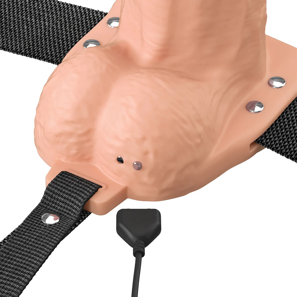 Fantasy X-tensions 8 Inch Hollow Strap-On Vibe in Light - Image 7