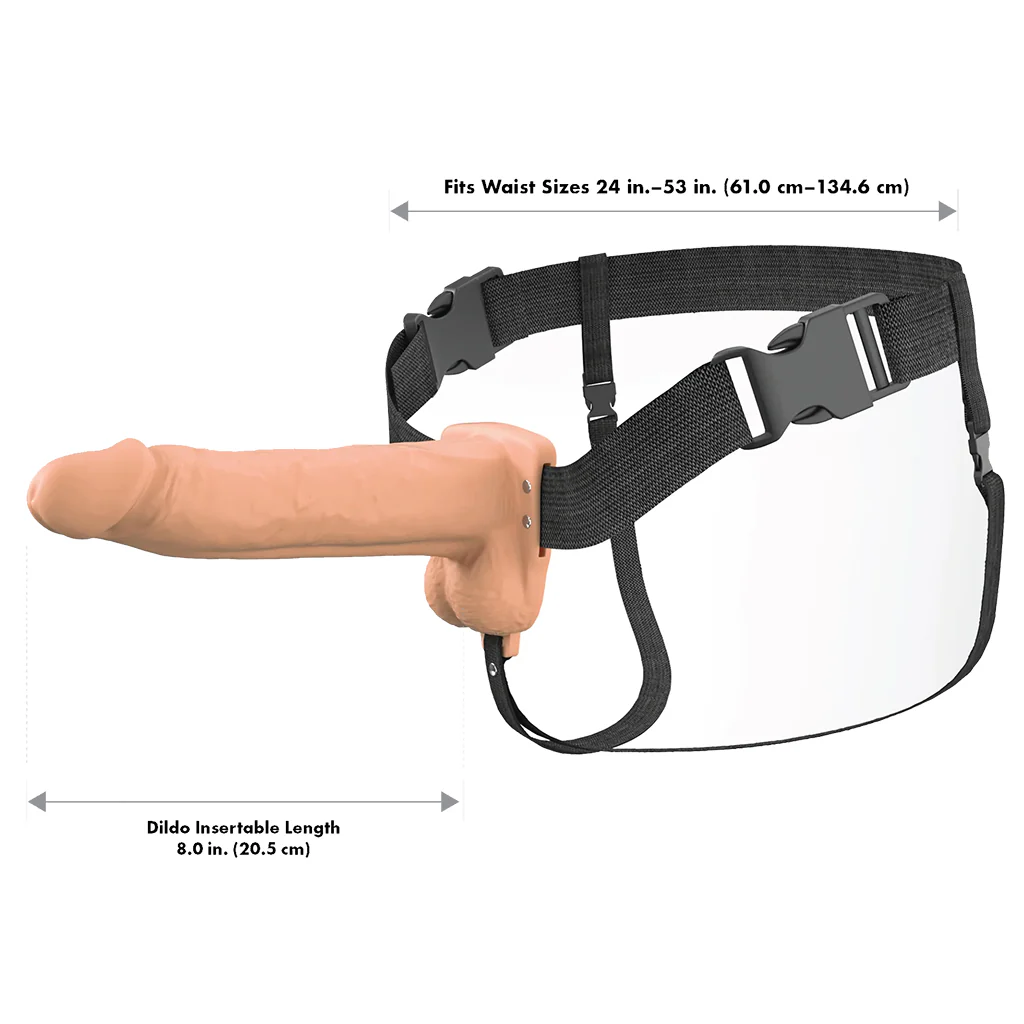 Fantasy X-tensions 8 Inch Hollow Strap-On Vibe in Light - Image 8