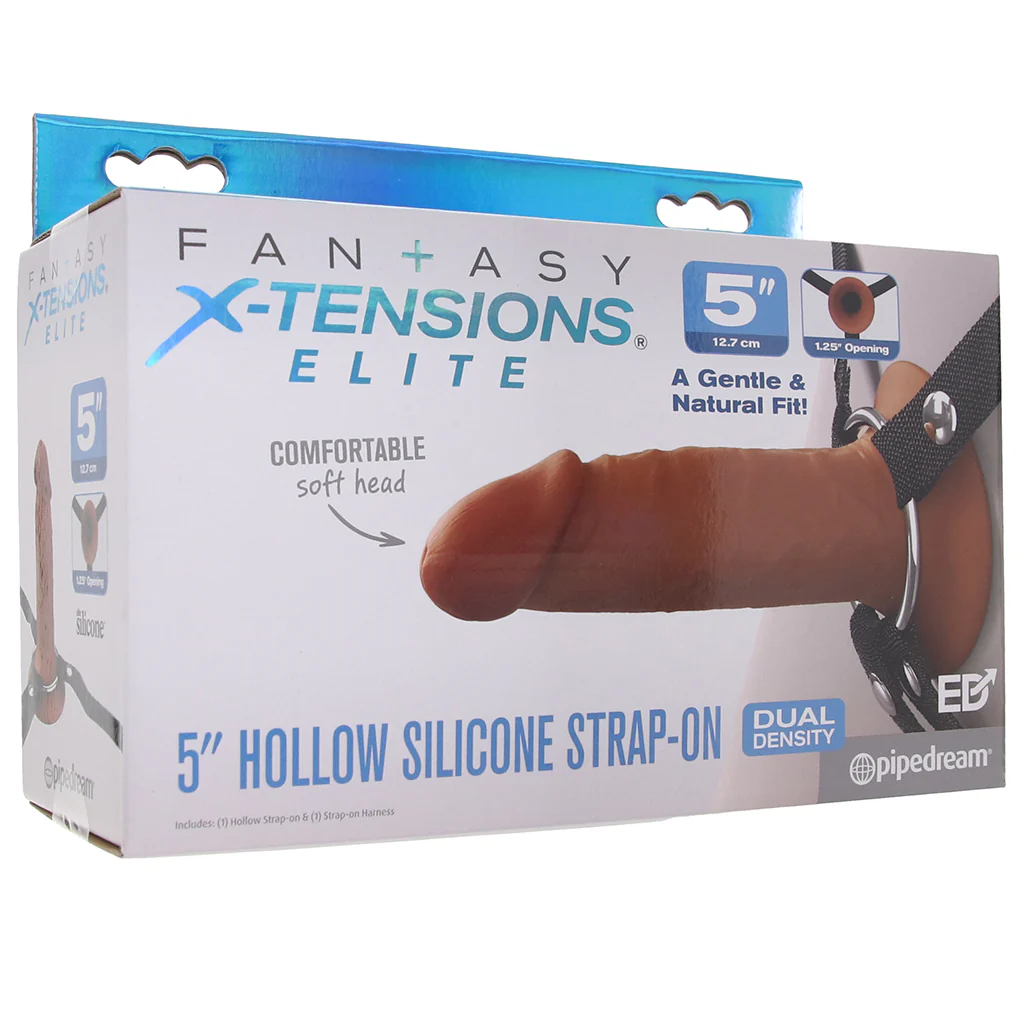 Fantasy X-tensions Elite 5 Inch Hollow Strap-On in Brown - Image 9
