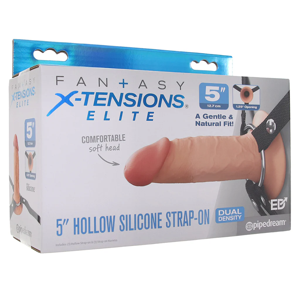 Fantasy X-tensions Elite 5 Inch Hollow Strap-On in Light - Image 9